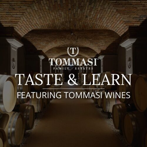 Wine tasting featuring Tommassi wines